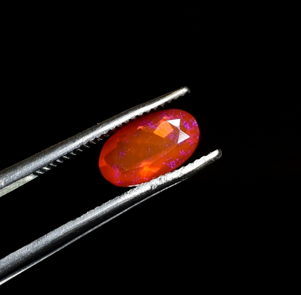 Natural Mexican Color Opal Faceted, Mexican Fire Opal Gemstone 0.75 Cts 9×5.5 mm