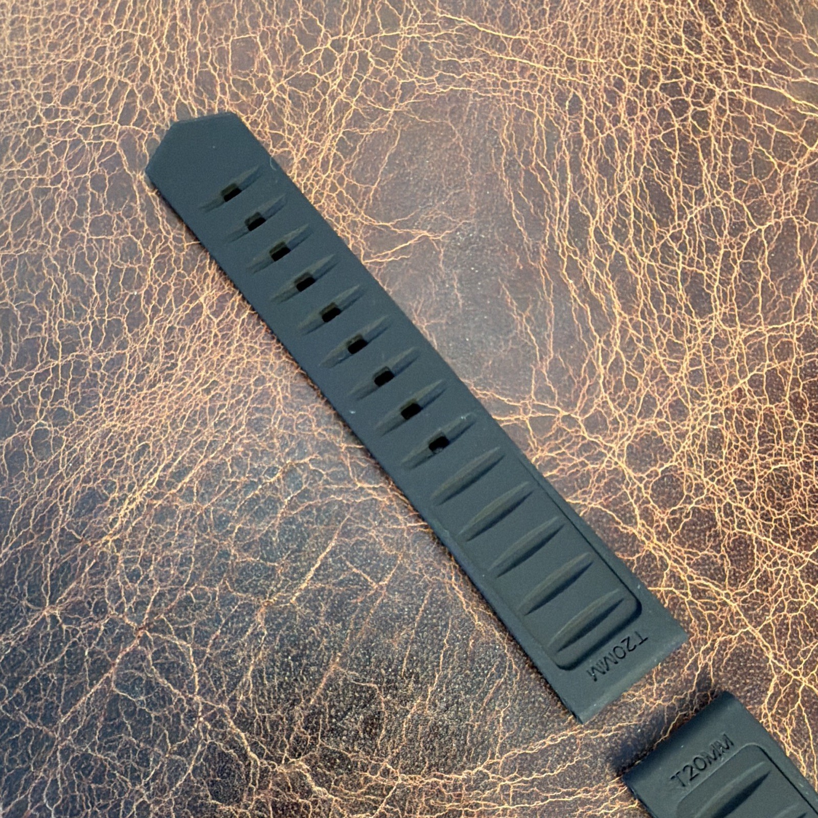 Black Silicone Rubber Two-Piece Universal Strap 20mm 22mm Width Unisex Adults