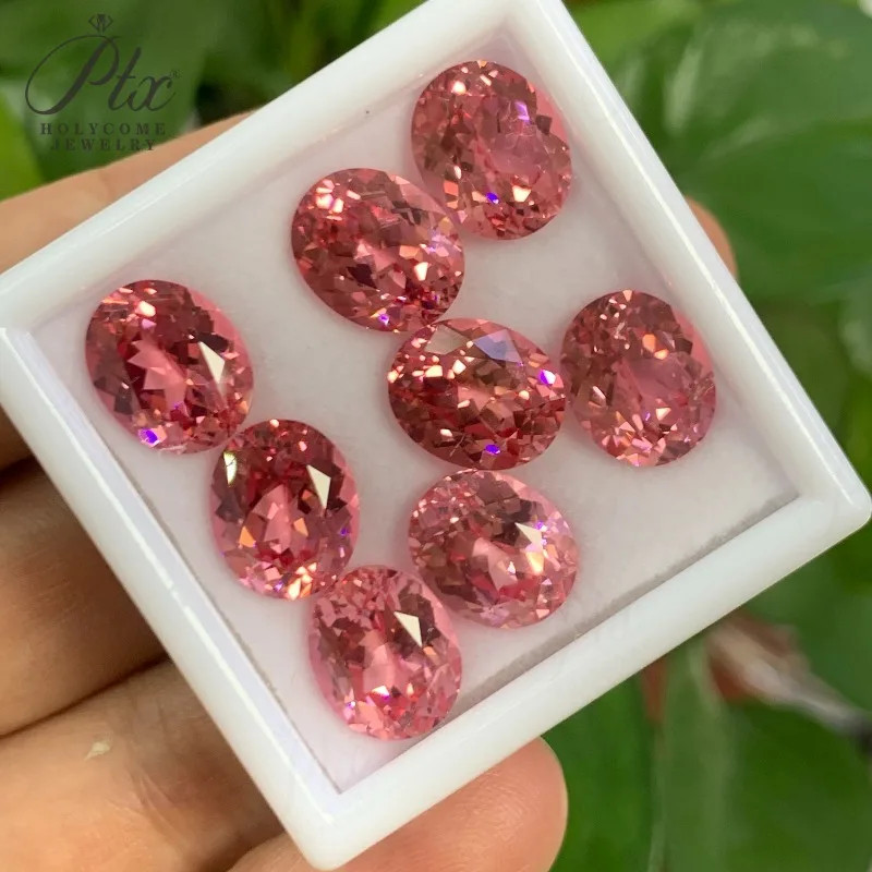 Lab Grown Padparadscha Sapphire Oval Shape Loose Gemstone AGL Selectable Beads