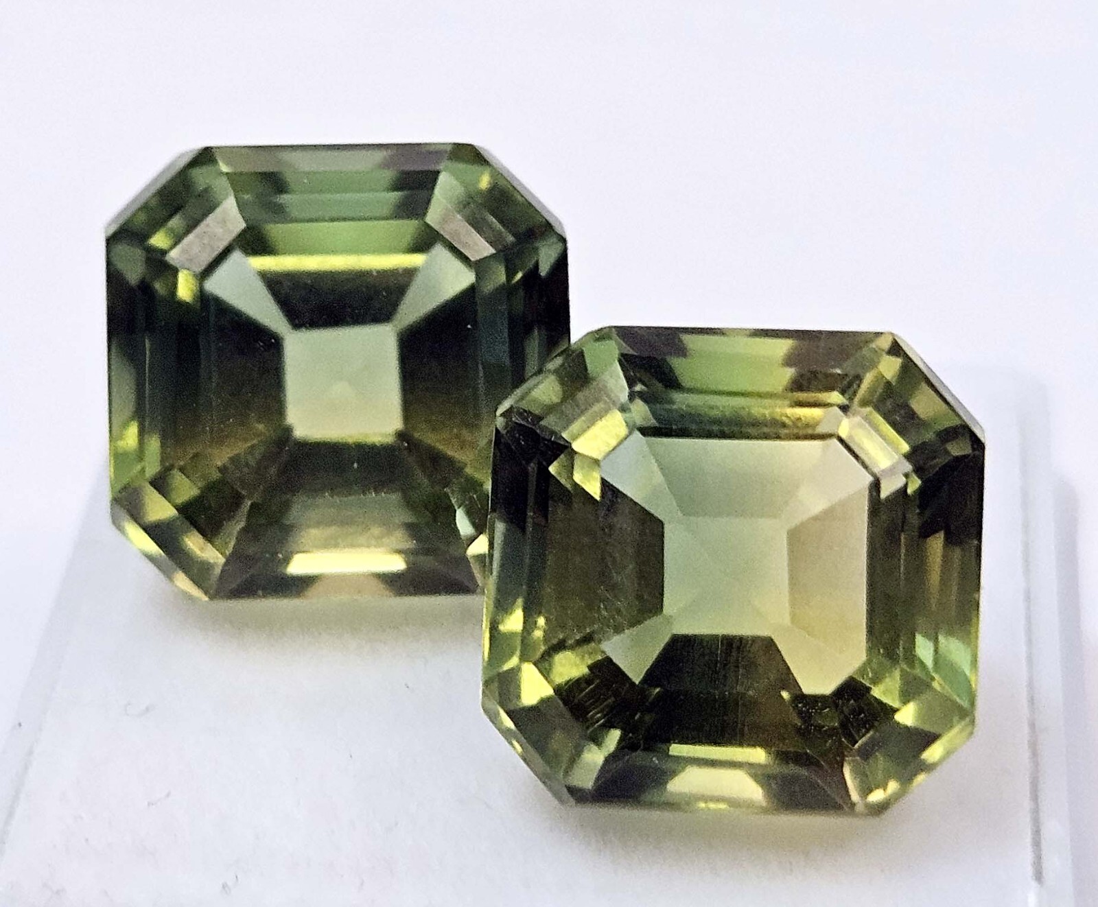 Asscher Cut Pair Bi-Colour Tourmaline 8 Ct Loose Gemstone For Earring Making