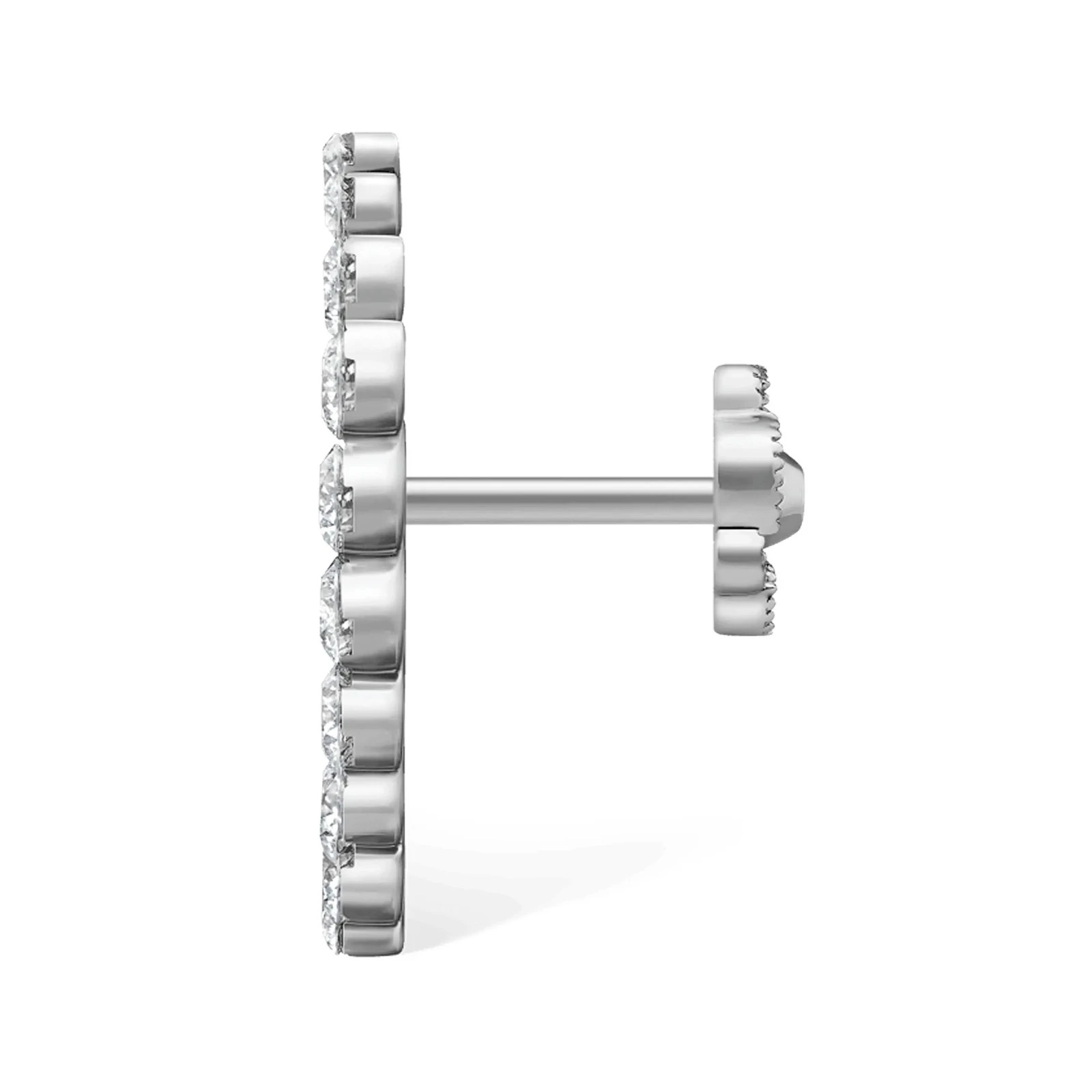 Crescent Moissanite Curve Helix Cartilage Stud 925 Sterling Silver