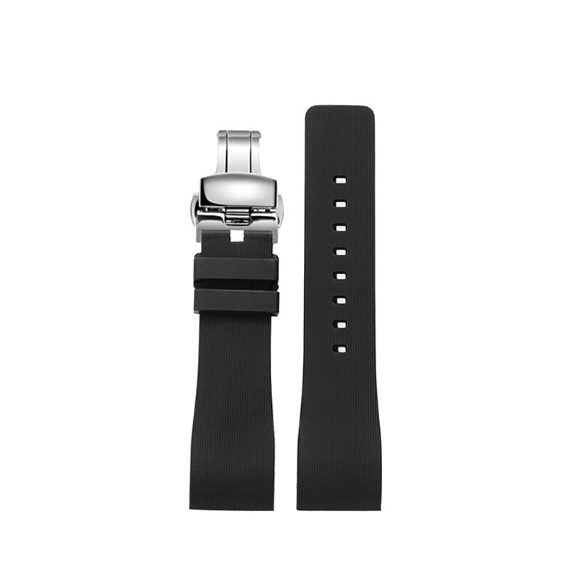 Quality Vertical Silicone Watch Band Straps Men’s 20 23mm Fits Cartier Santos