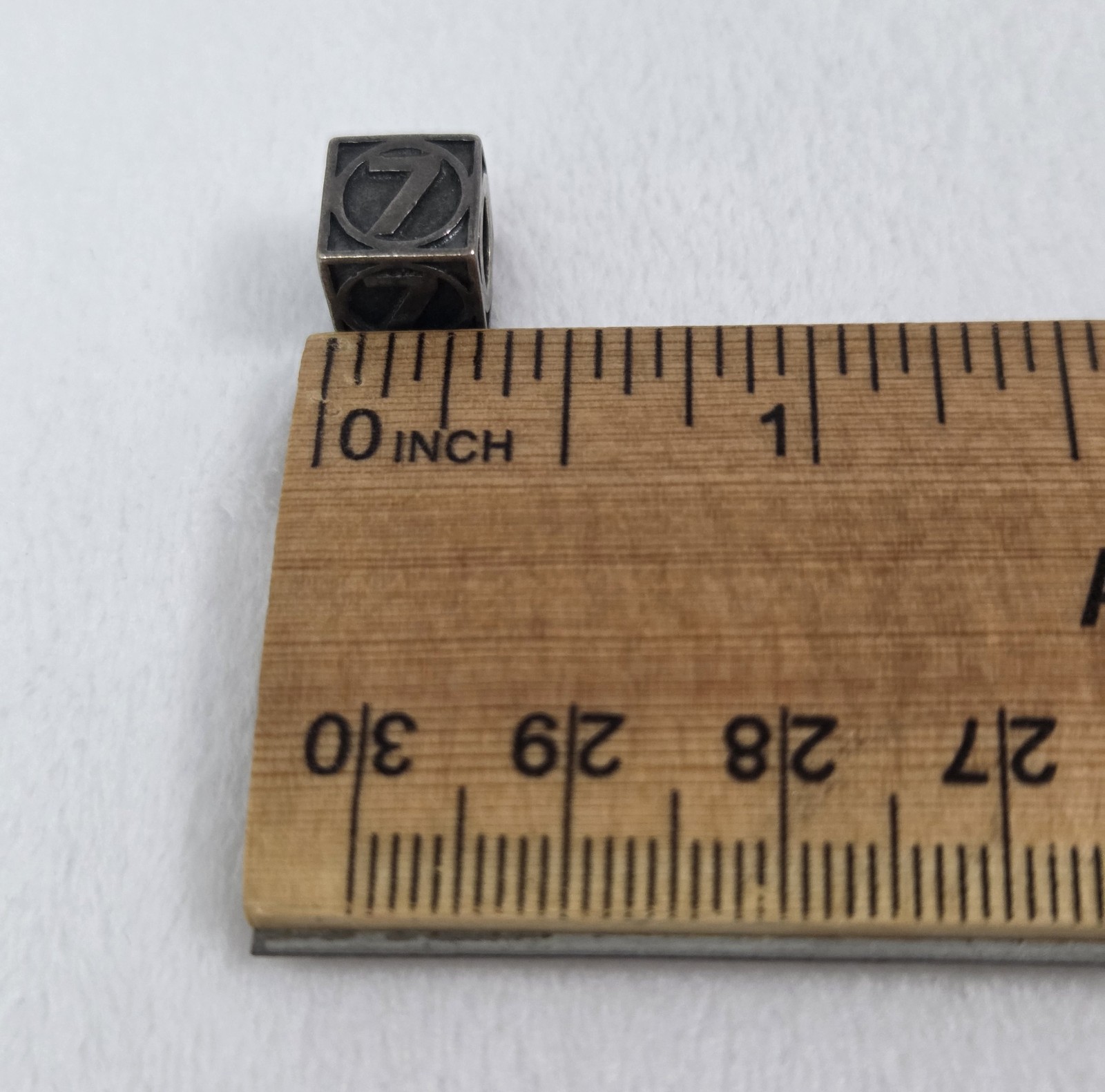 Michael Anthony Sterling Silver Cube Charm Number 7 Block Shaped Pendant