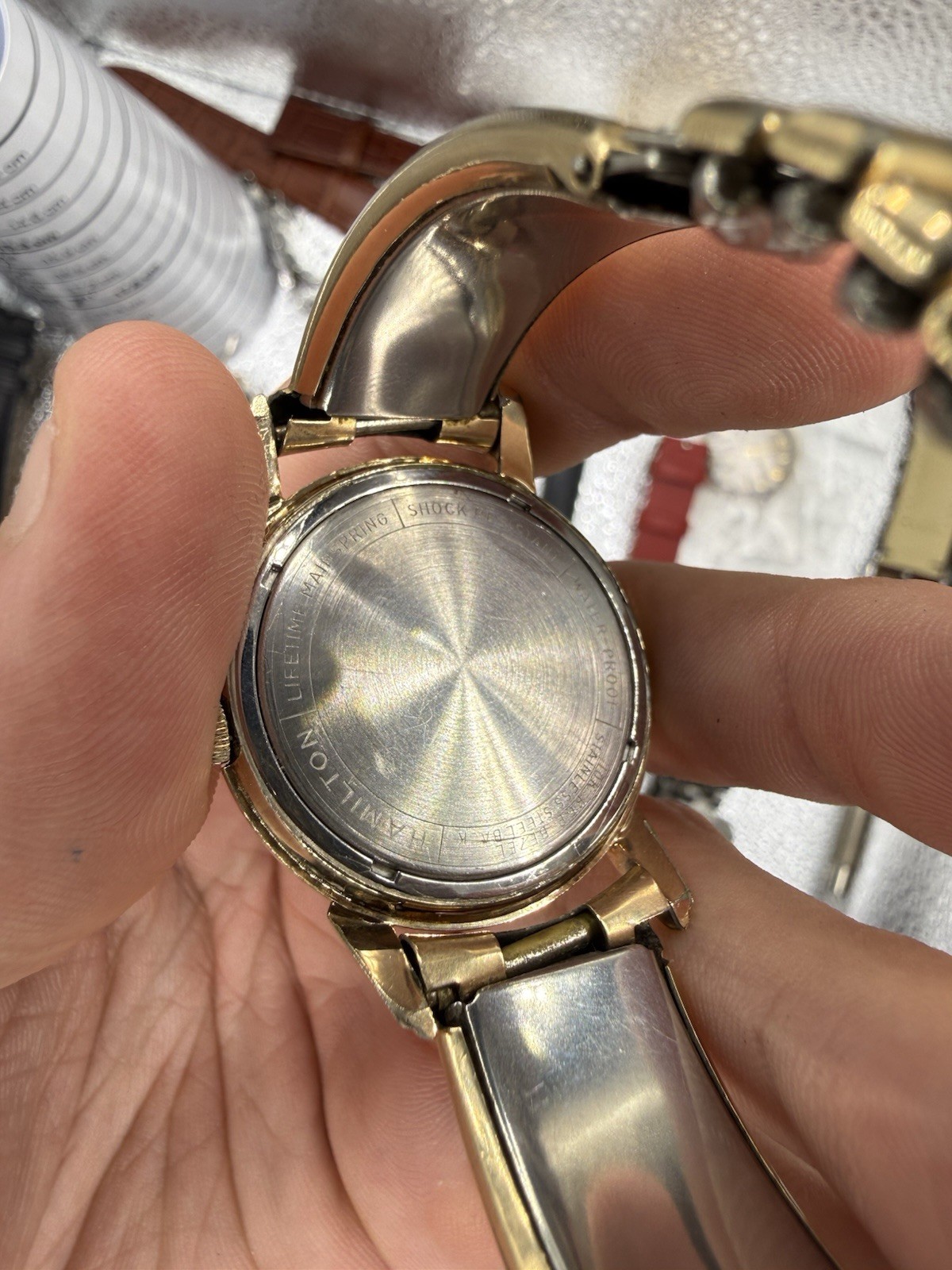Hamilton Viking Vintage Manual Wind Gold Tone Black Leather SERVICED w/Box