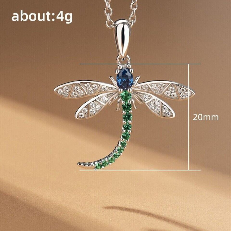 2.Ct Round Lab Created Diamond Dragonfly Pendant Women’s 14K White Gold Plated
