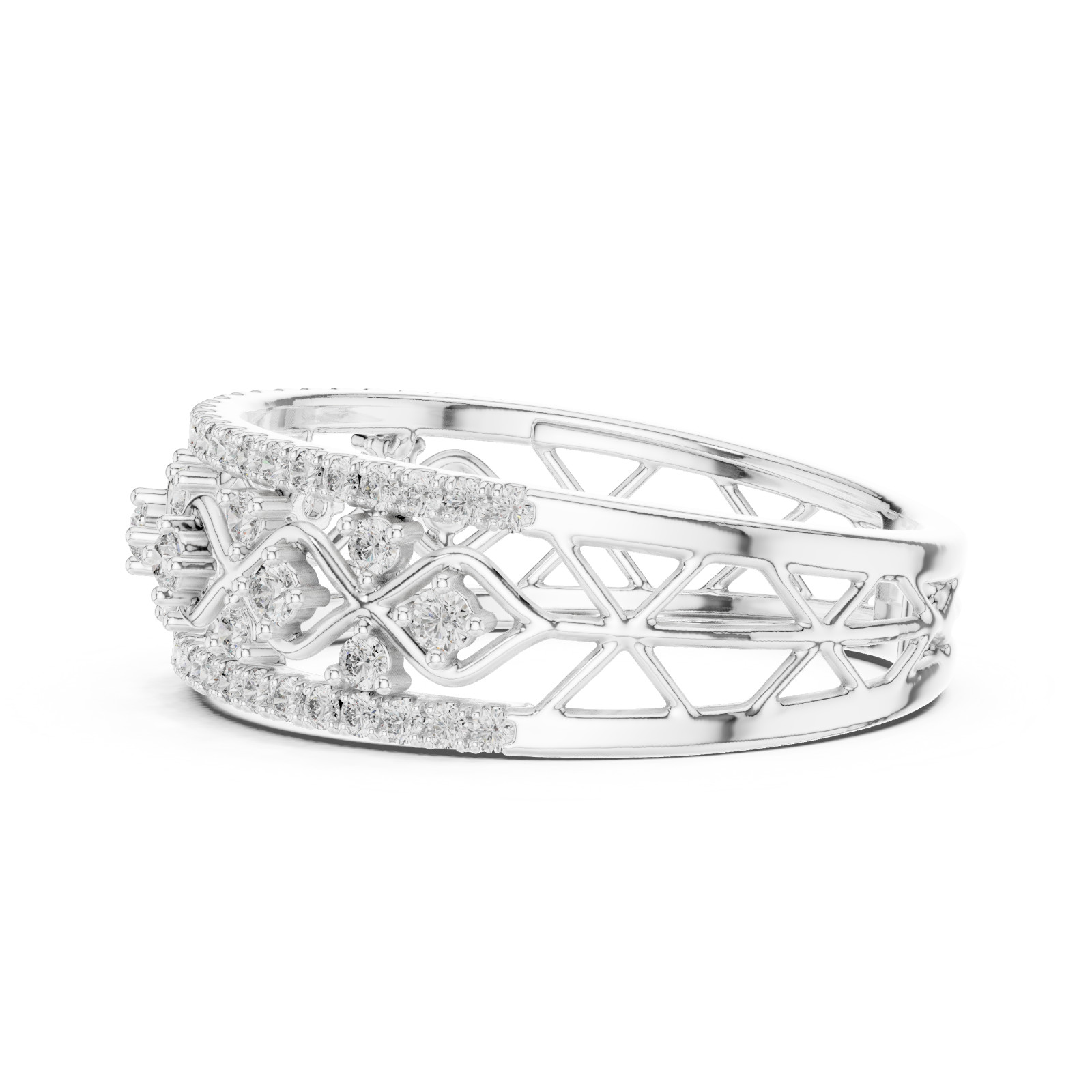 Natural Certified Diamond Prong Set Half Eternity Wedding Ring 14k Gold Over