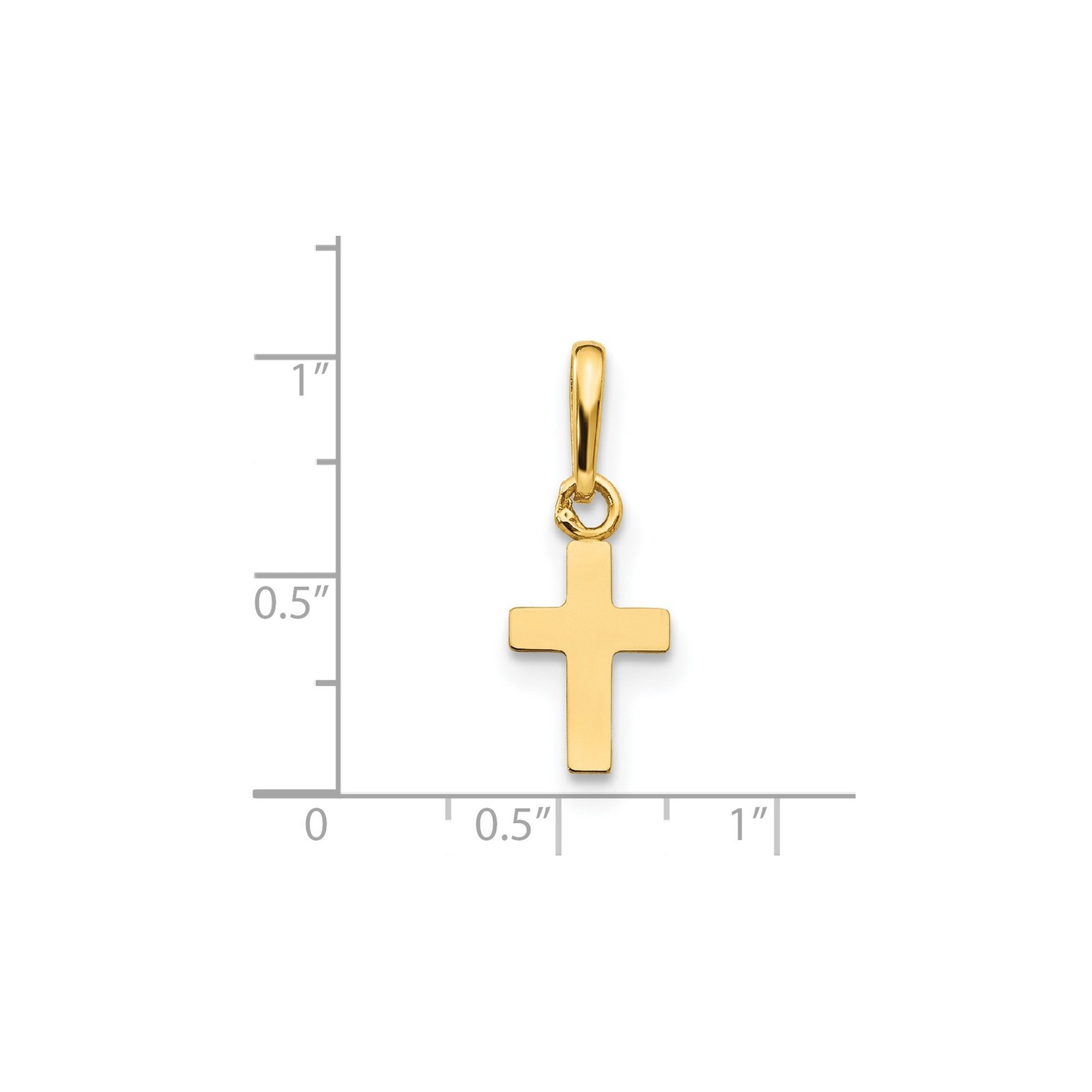 14k Yellow Gold Cross Pendant Solid Mini Charm 9.5mm x 5.4mm