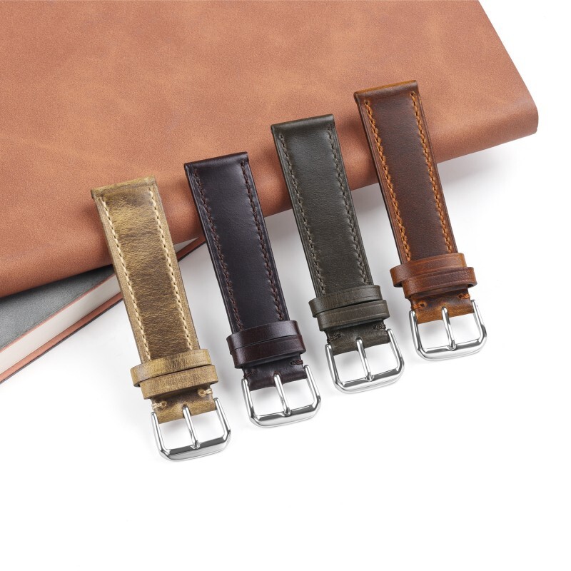 Premium Oil Waxed Genuine Leather Watch Band Strap 18/19/20/21/22mm Universal