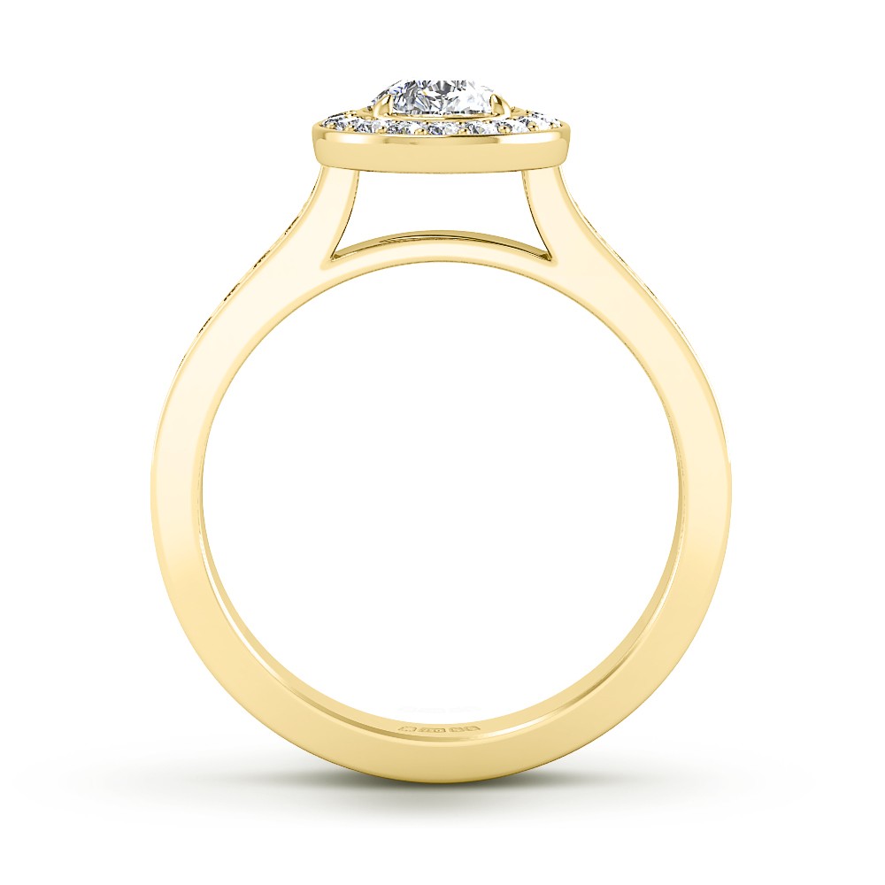 14K Yellow Gold Pear Cut Lab Created Diamond Ring for Women, 1.8 CT Total