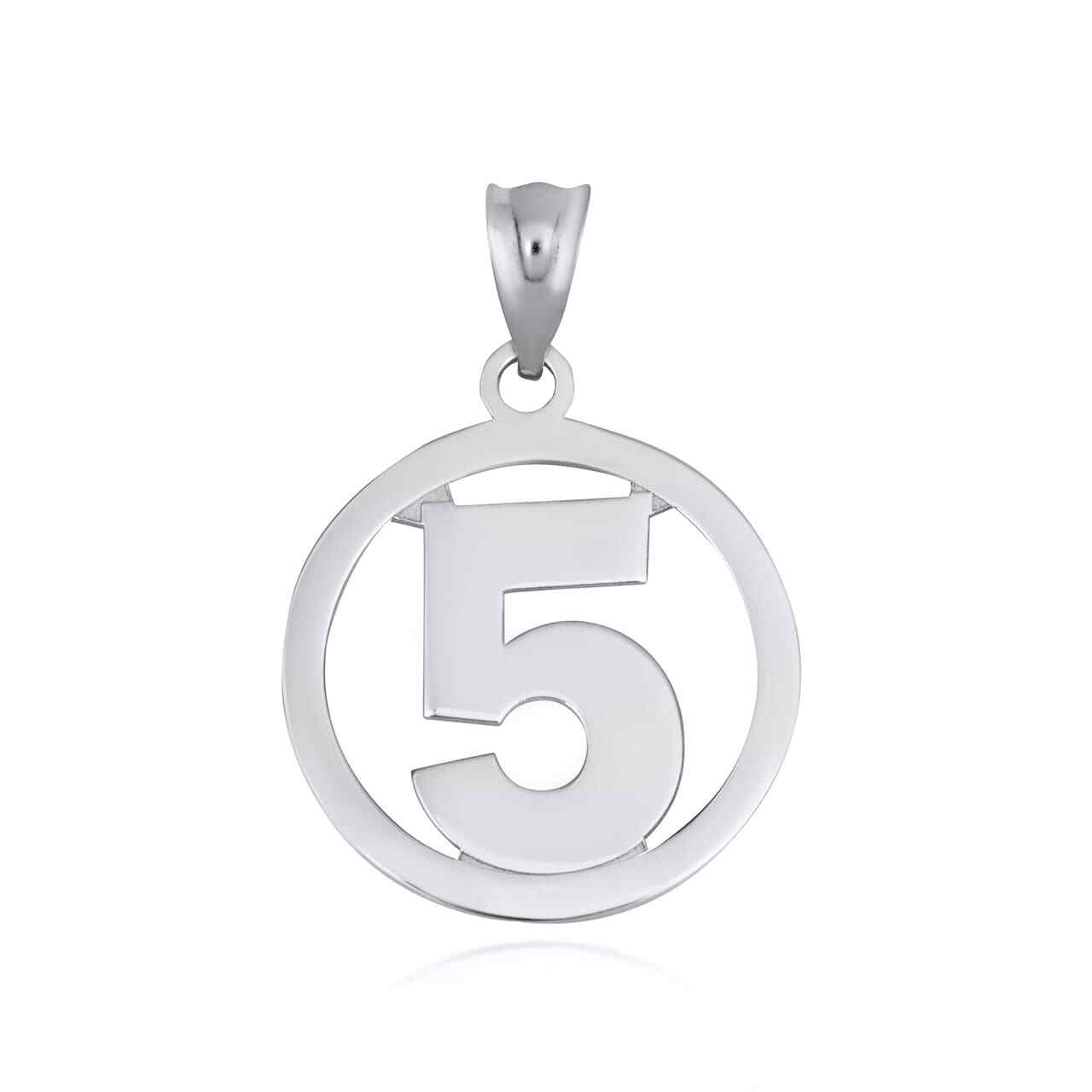 Sterling Silver Personalized Jersey Number Sports Circle Pendant