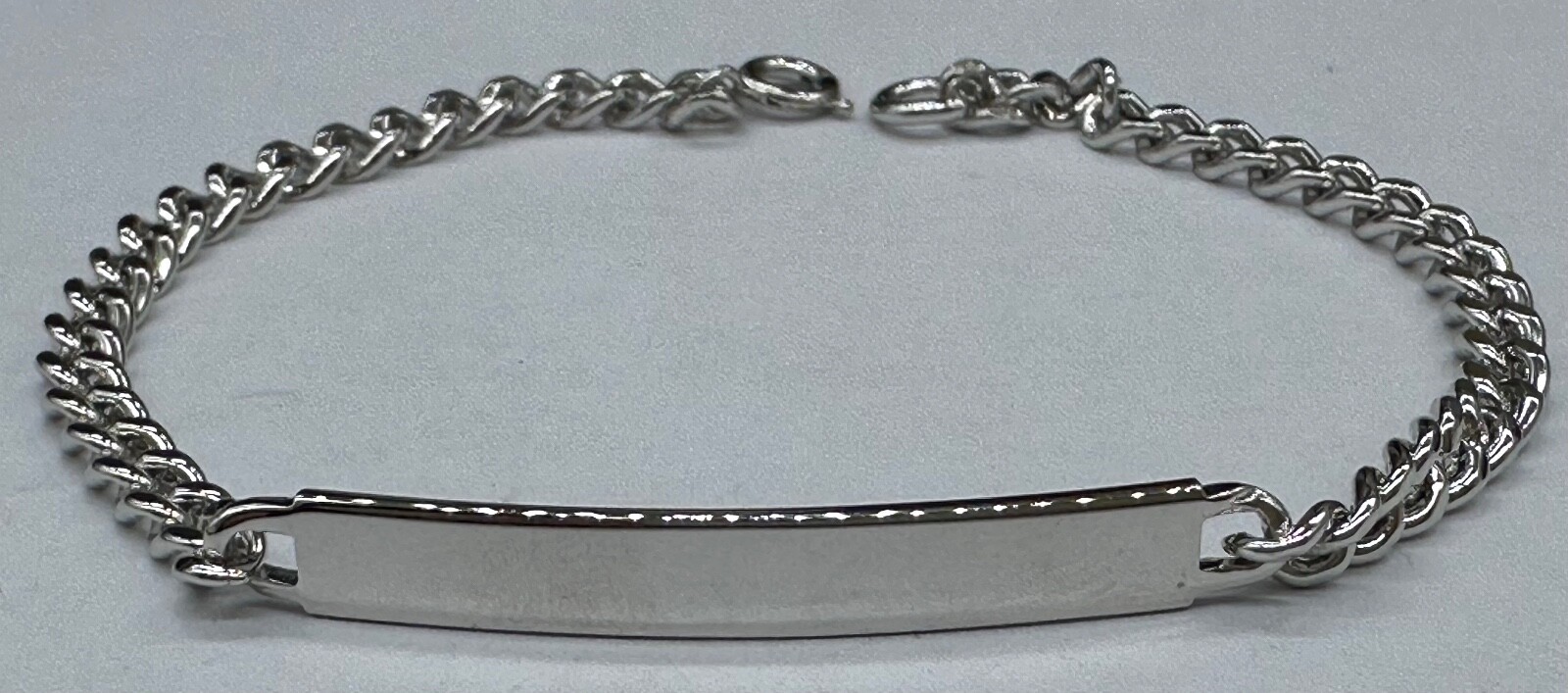 ESTATE ID IDENTIFICATION STERLING SILVER CHAIN BRACELET MEN WOMEN UNISEX SIGNED