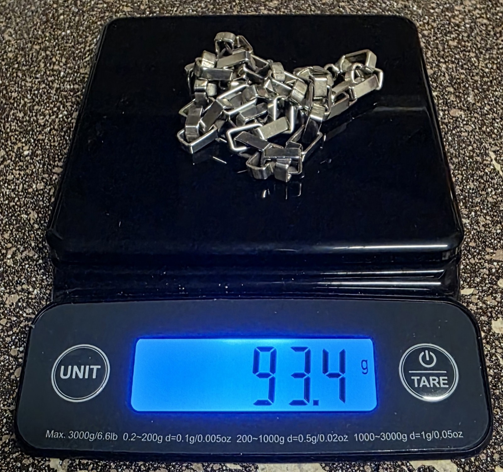 Heavy Men’s 20″ Solid .925 Sterling Silver Box Chain Italy 93.4g Chunky