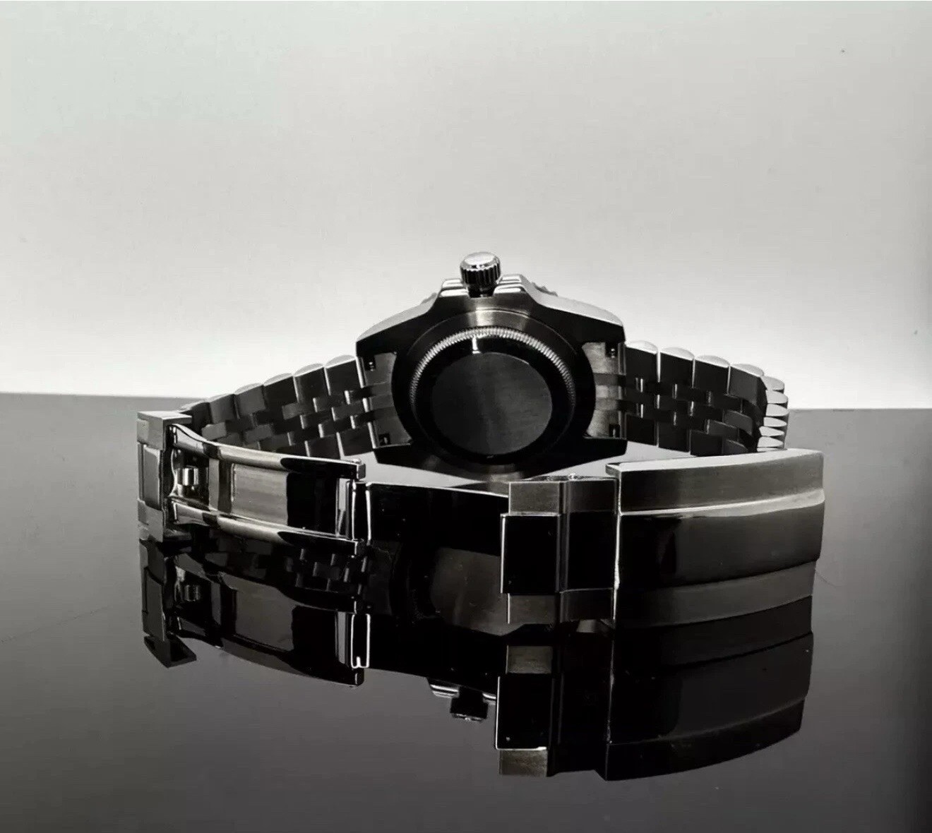 Custom 40mm GMT Style Diver “Bruce Wayne” Black Grey Mod Watch NH34 Automatic