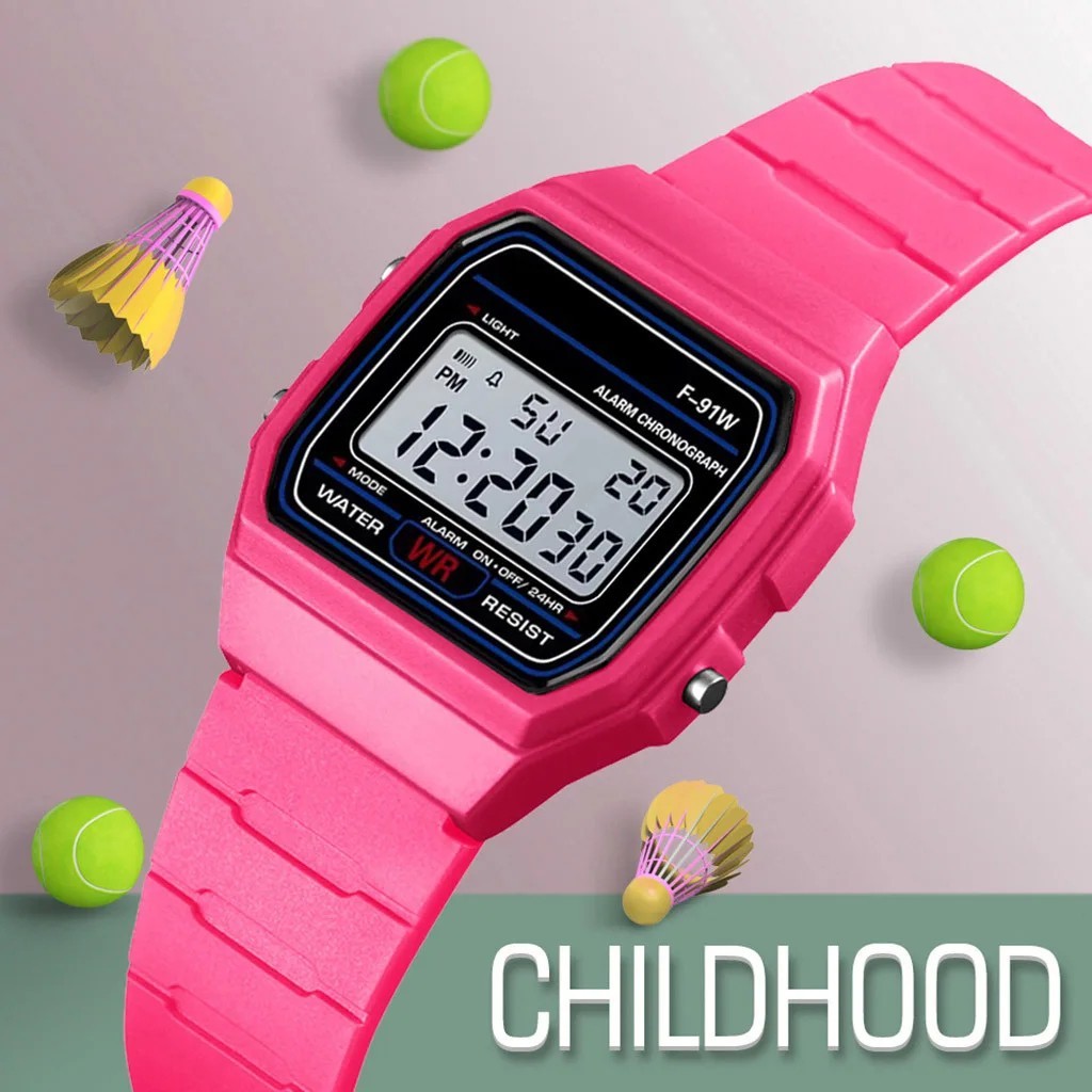 F 91W Classic Digital Resin Strap Watch Stopwatch Chronograph Sport Unisex