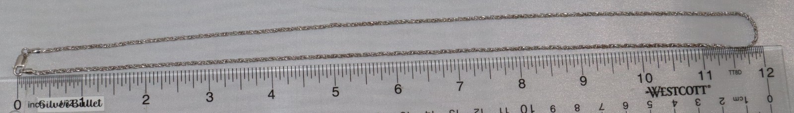 AHM 24″ 925 Silver Woven Twisted Rope Style Chain Necklace “Italy” 1 MM Wide