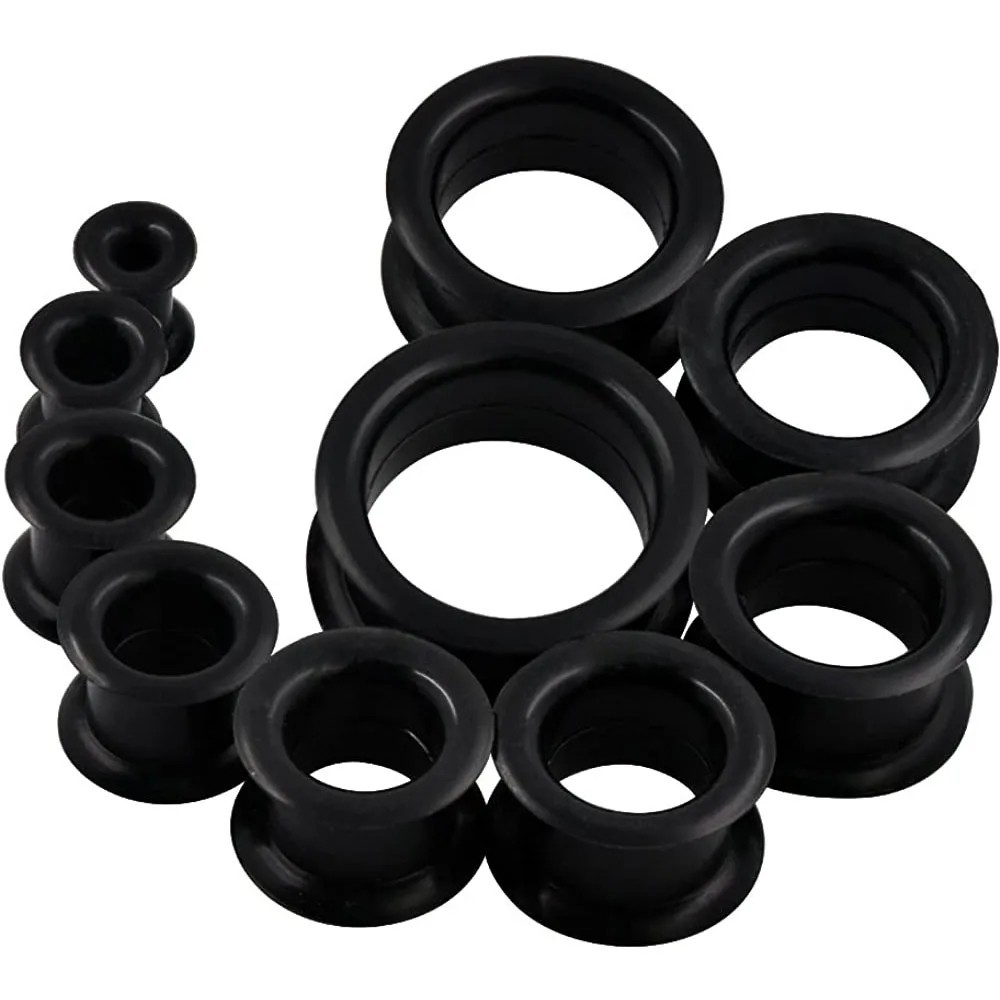 2pcs Thin Silicone Ear Plug Ear Tunnels Plugs Gauges Jewelry Earlets Flesh Gauge