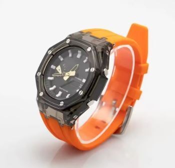 [Unused] G-SHOCK GA-2100 GA-2110 GA-B2100 Clear black bezel orange belt set