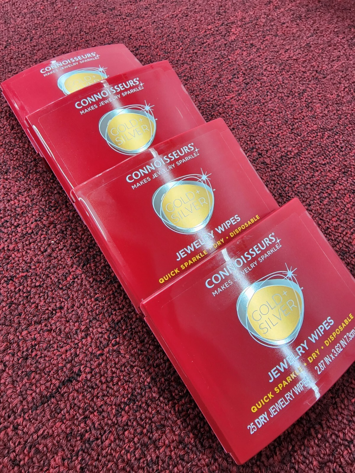 Connoisseurs Jewelry Clean and Polish 25 Wipes, pack of 4