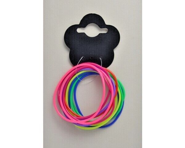14 x Gummy Bands Shag Bracelets Fancy Dress 80’s 90’s – BUY 2 PACKS GET 1 FREE