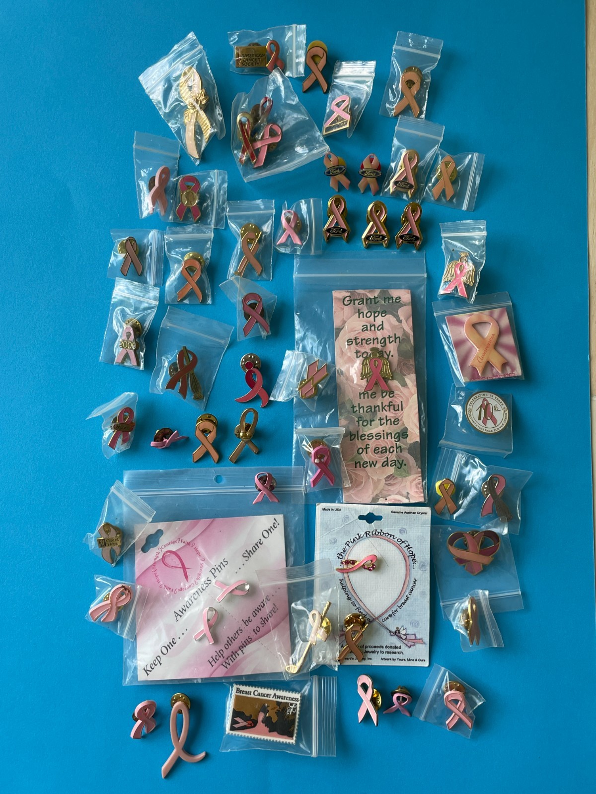 More than 50 breast cancer awareness ribbon & pins ALL PINK some new