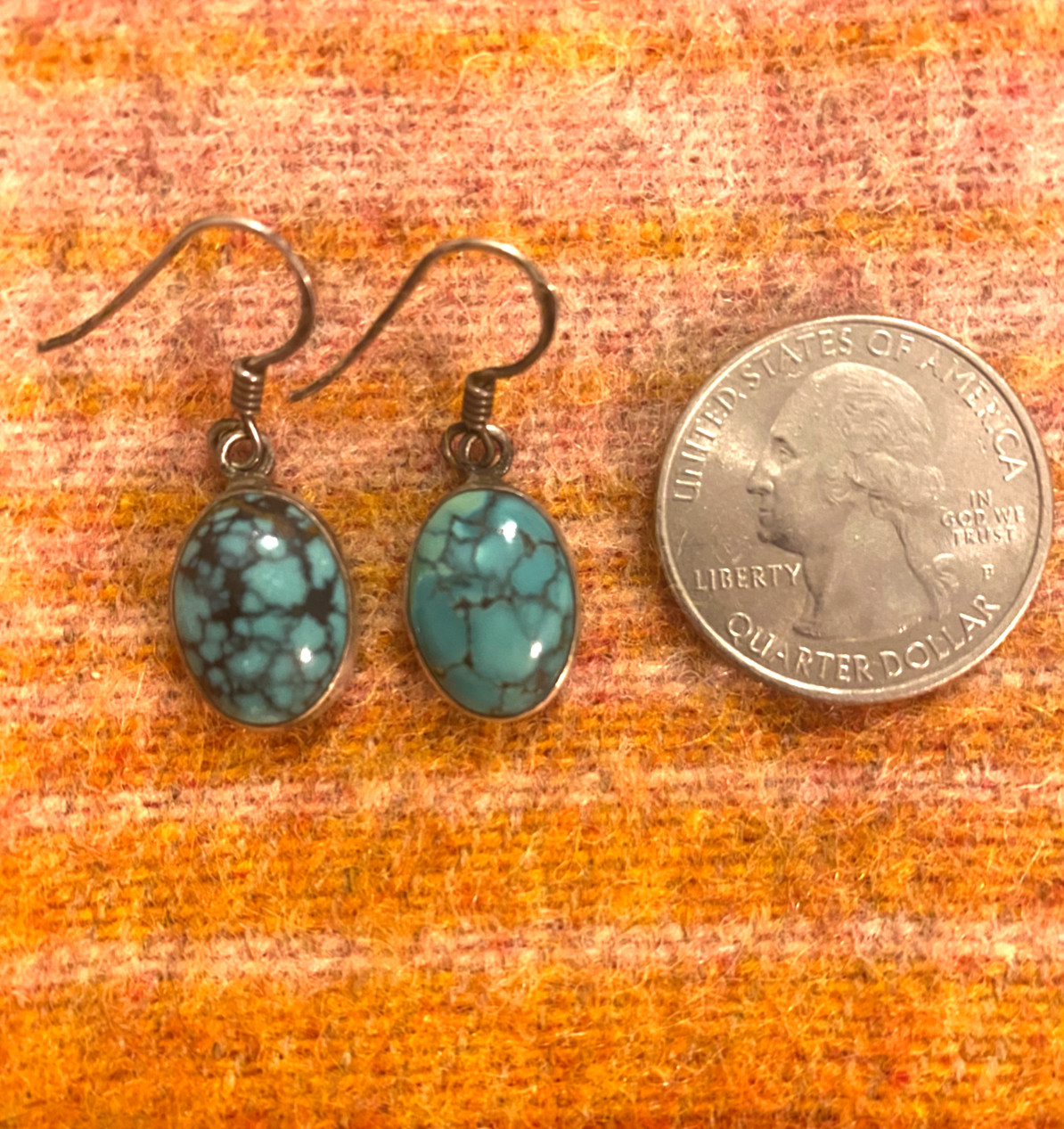 Lovely Sterling Turquoise Dangle Earrings
