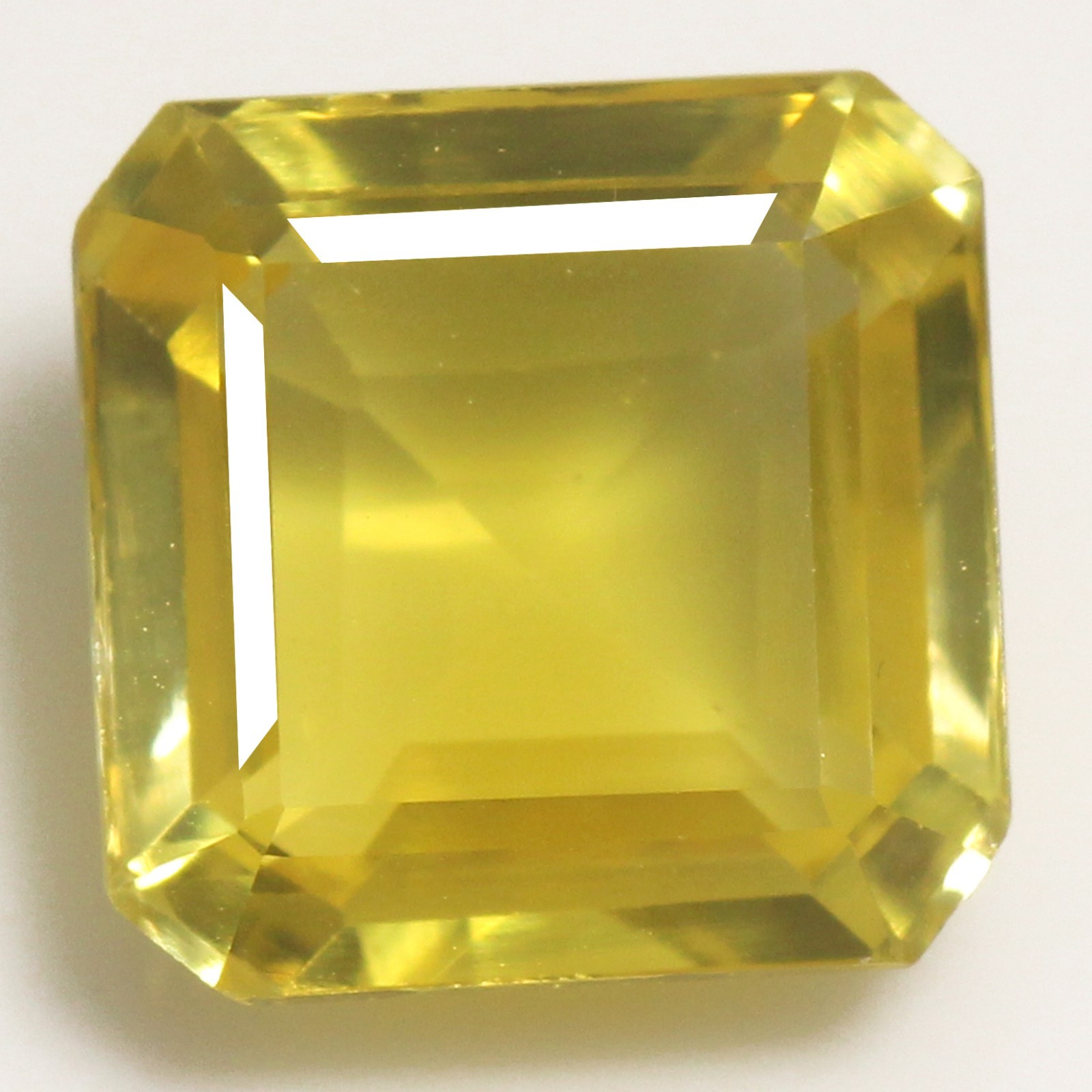 Natural 14.55 Ct Certified Ceylon Yellow Sapphire 13×13 MM Asscher AAA+ Gemstone