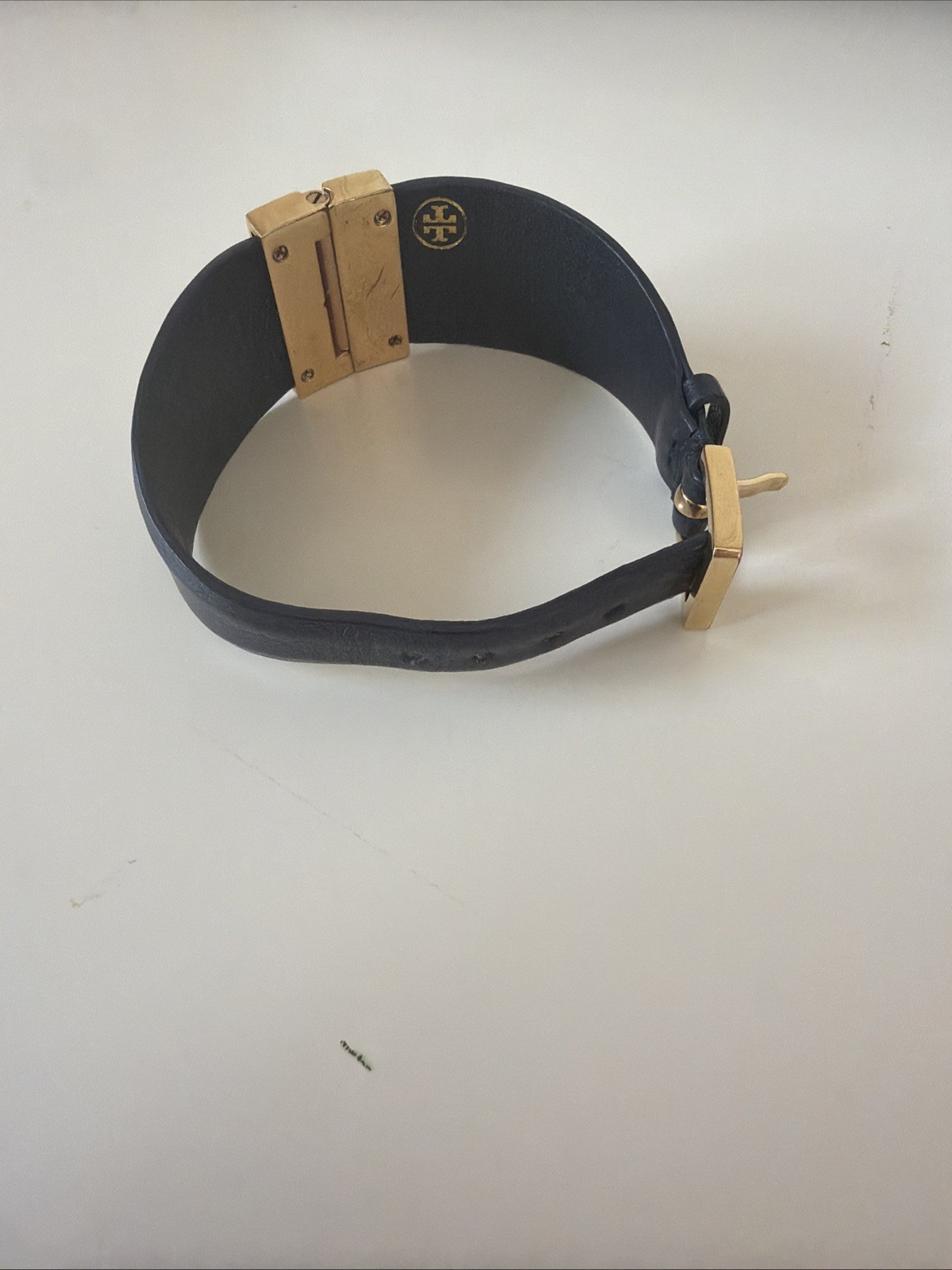 Black Leather Tory Burch Bracelet