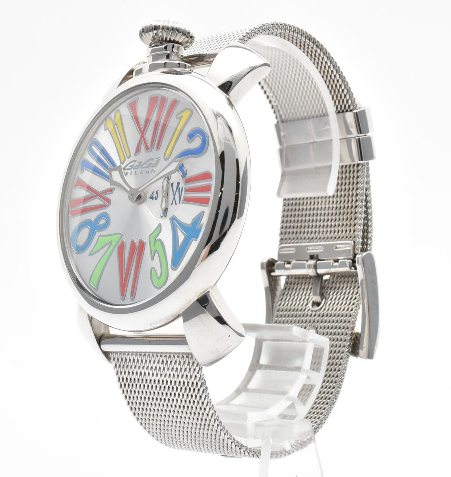 [Box,Paper] GaGa Milano Manuale 46 5080 Silver Dial Quartz Men’s Watch JAPAN