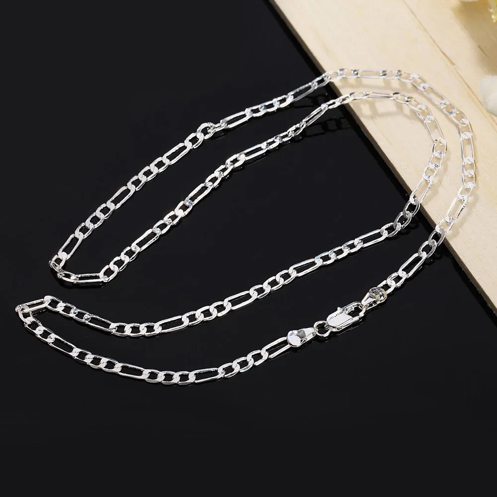 40-75cm 925 sterling Silver 16-30 Inches fine 4MM chain Necklaces for women