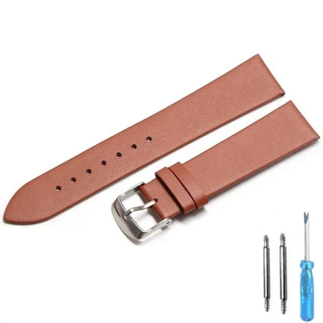 12–22mm Watchband Bracelet Soft Smooth Band Genuine Leather Watch Strap