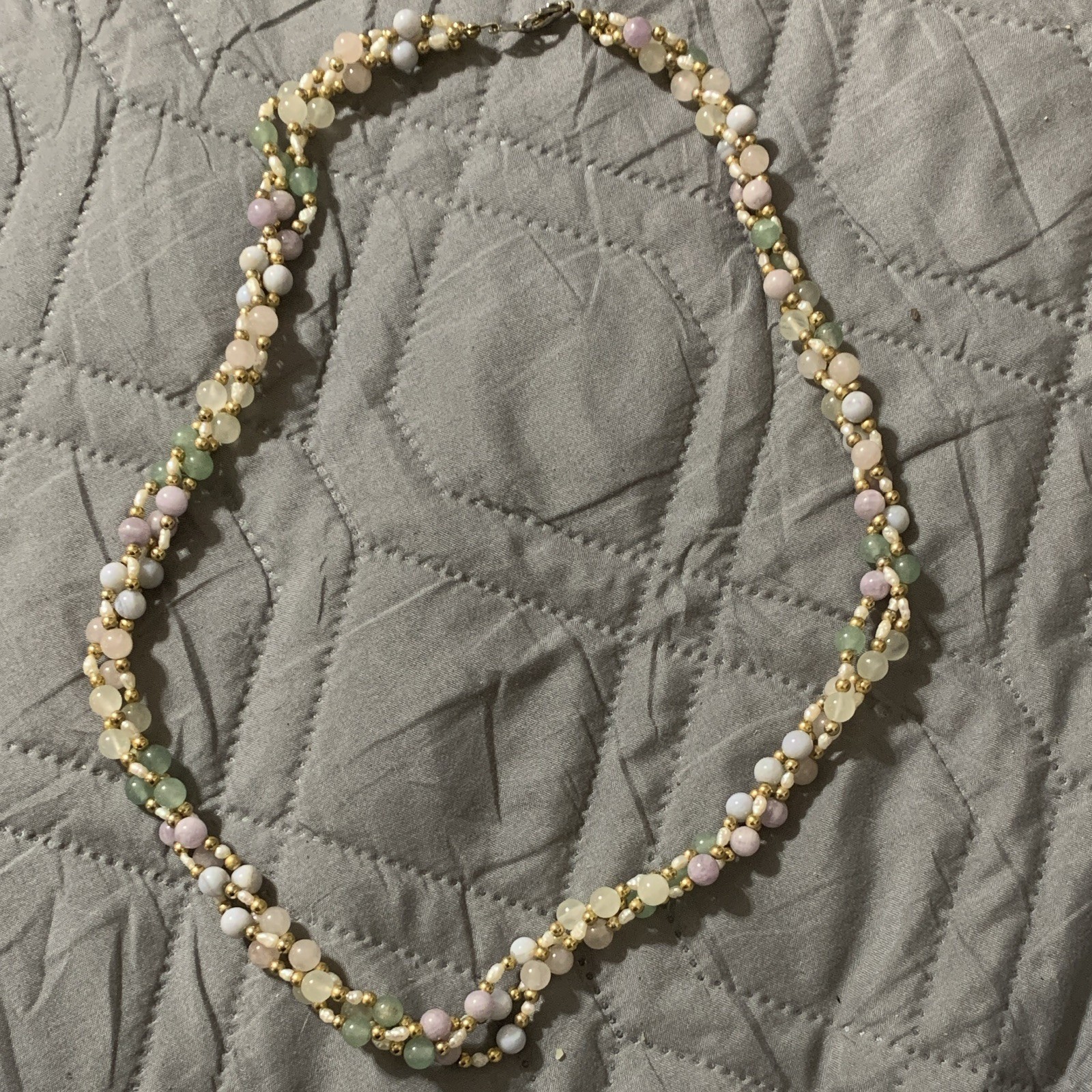 Vintage Gemstone Bead Necklace Vintage Freshwater Pearls