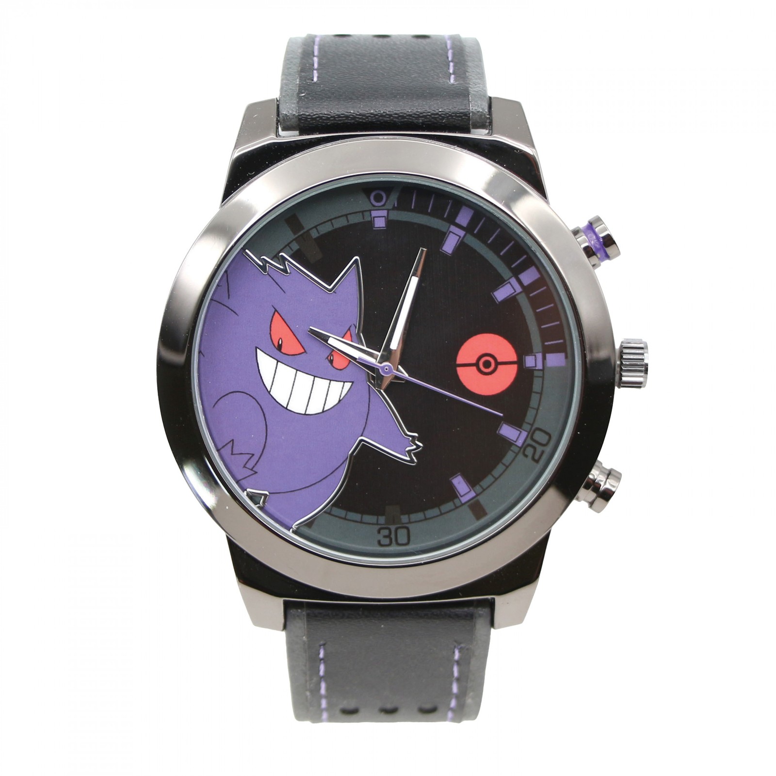 Pokemon Gengar Analog Watch with Faux Leather Band Black