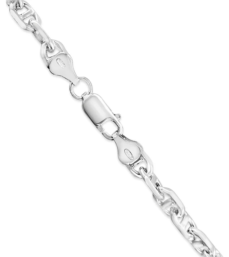 Solid 925 Sterling Silver 5.5MM Gucci Mariner Anchor Link Chain Necklace 16″-24″