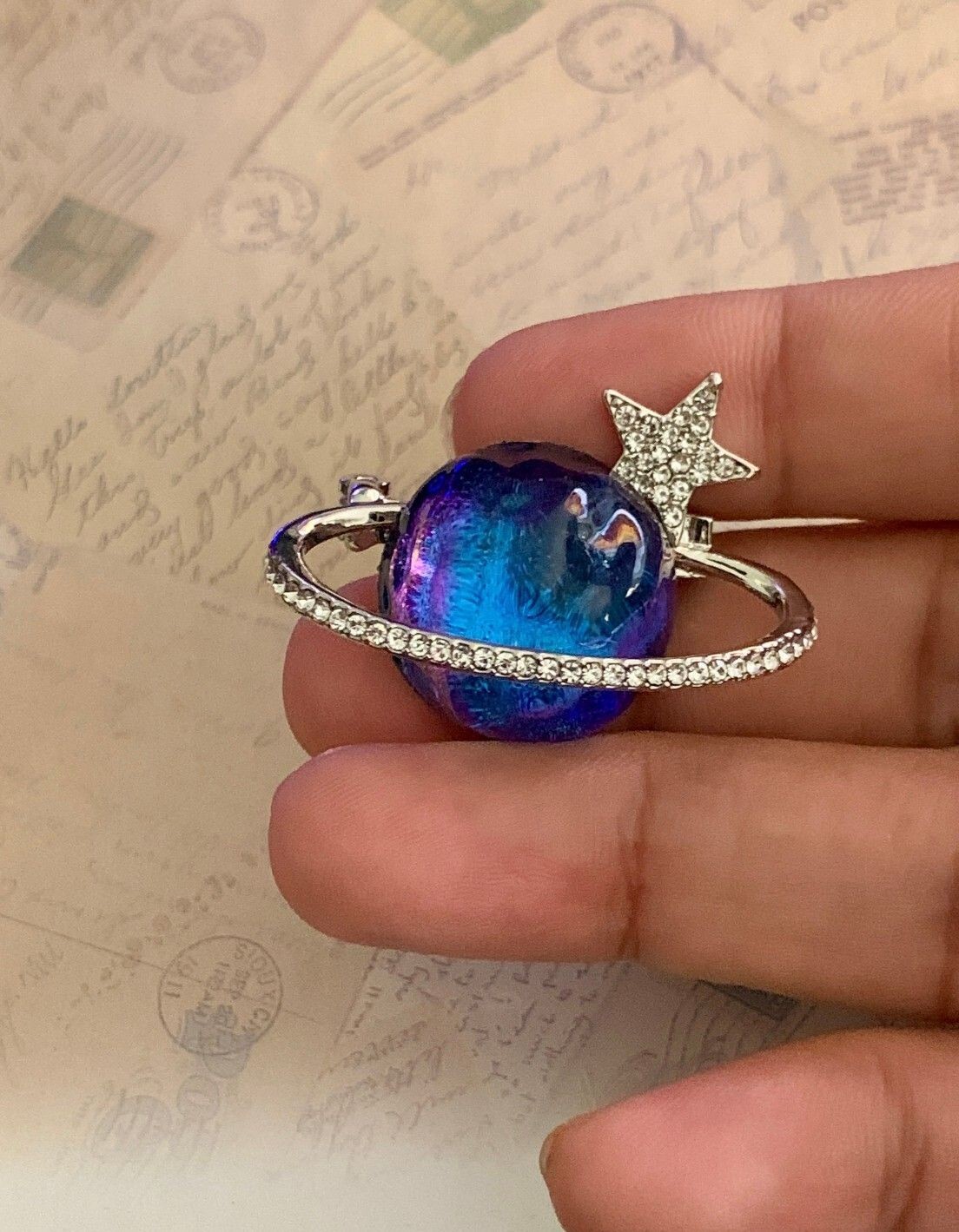 Sparkling Planet and Star Ring – Cosmic Bling for Star Gazers
