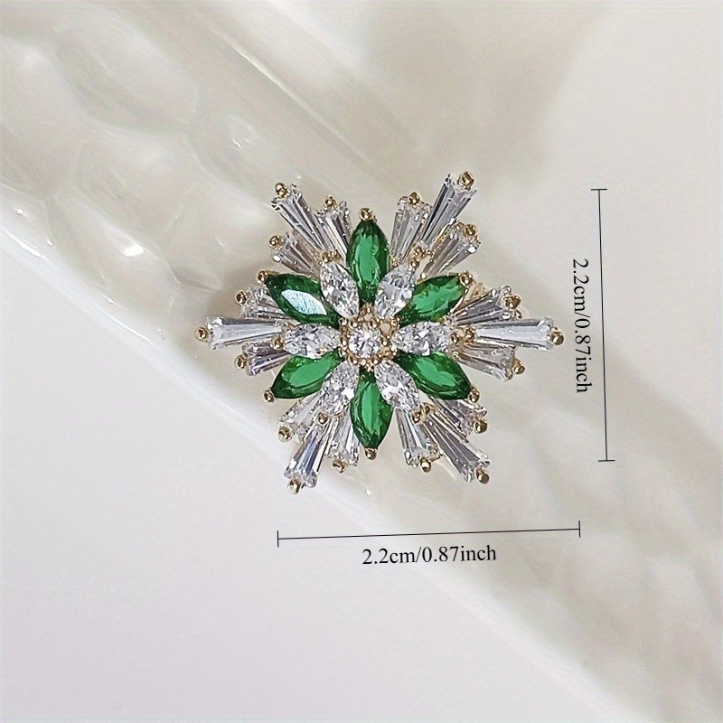 Women’s Elegant Snowflake Shaped Alloy Brooch Synthetic Zircon Brooch