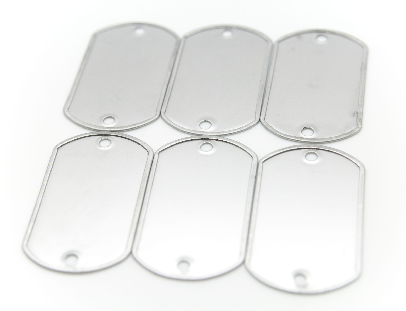 WHOLESALE 10 25 50 100 TWO HOLE BLANK DOG TAG STAINLESS STEEL MILITARY SPEC
