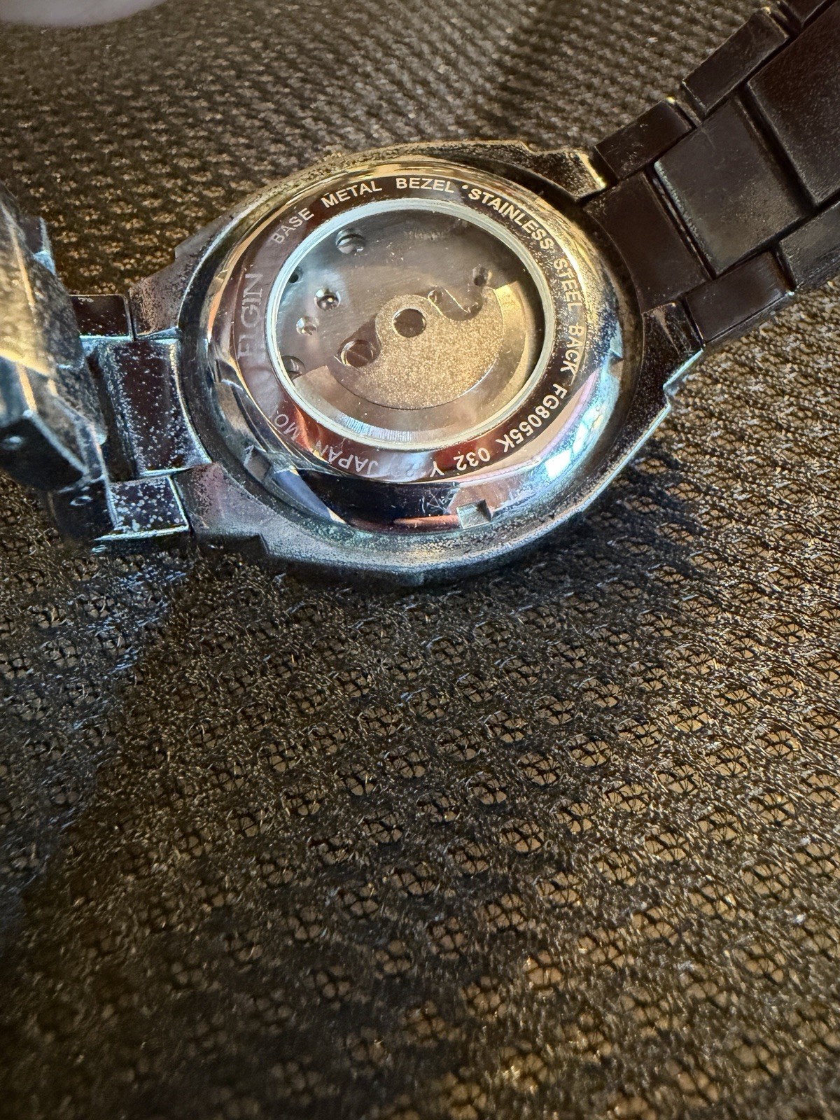 Elgin Skeleton Open-Heart FG2014S 032 pre-owned carbon fiber