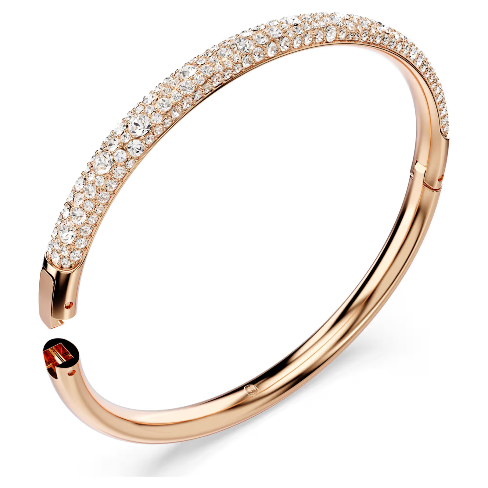 Sublima White Rose Gold Tone Plated Bangle Snow Pavé New