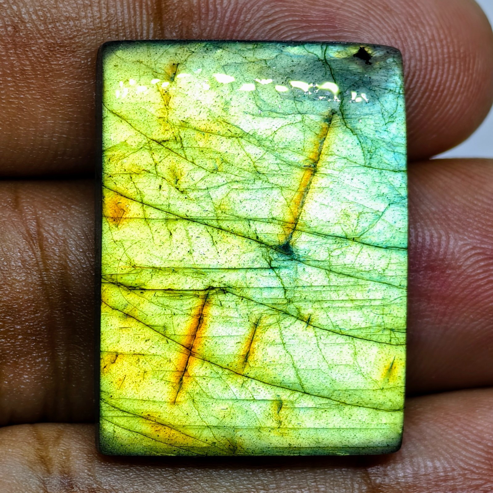 30 Cts Natural Labradorite Cabochon Gemstone For Jewelry 28.4×21.4×4.3 MM