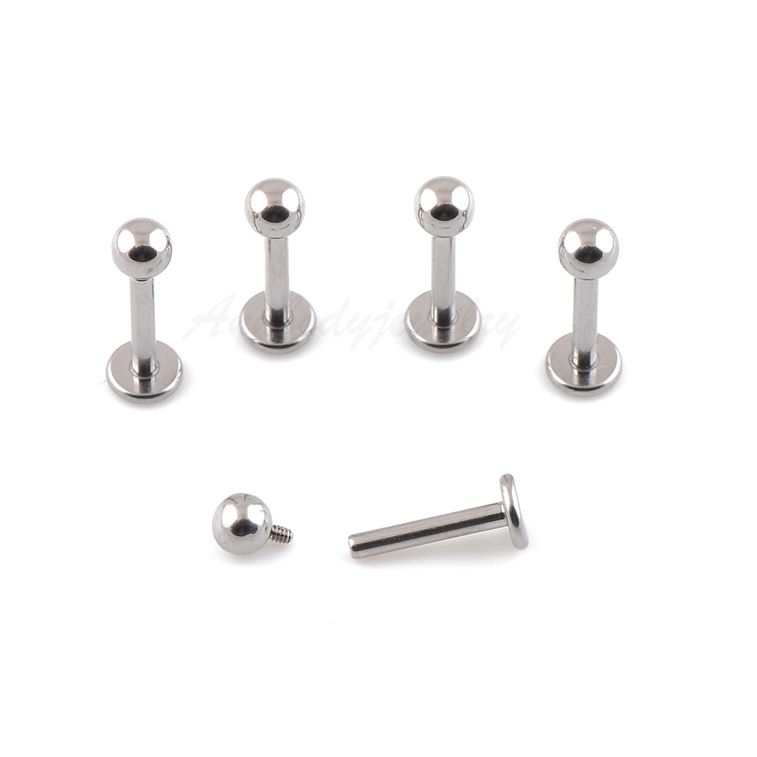 16g 14g Internally Threaded Titanium Labret Lip Monroe Cheek Tragus Ring Stud