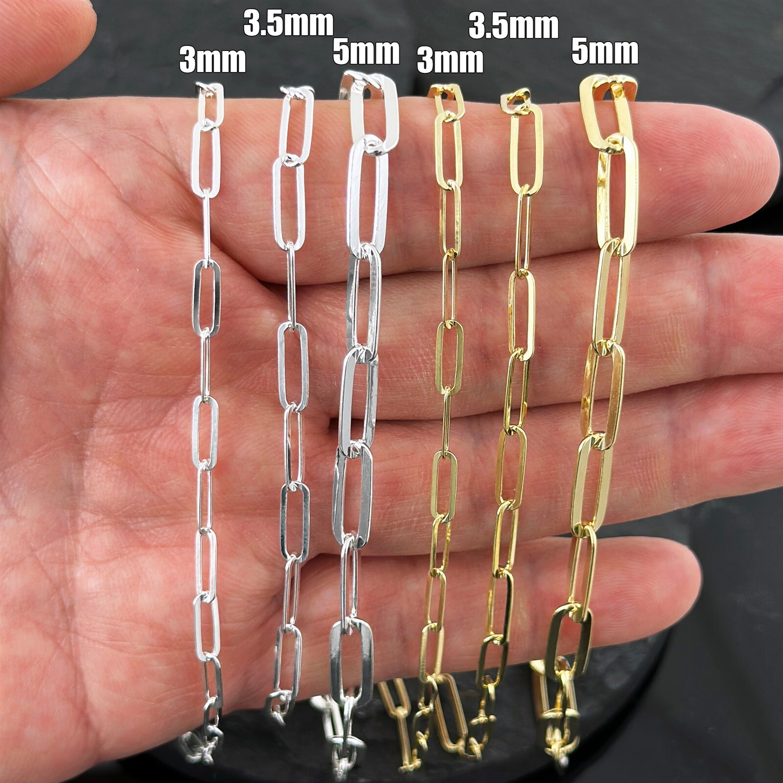 Rhodium 925 Sterling Silver Chic Paper Clip Chain Necklace Guaranteed Genuine