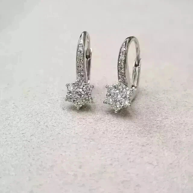 3Ct Round Cut Lab Created Drop/Dangle Women’s Earrings 14K White Gold Plated