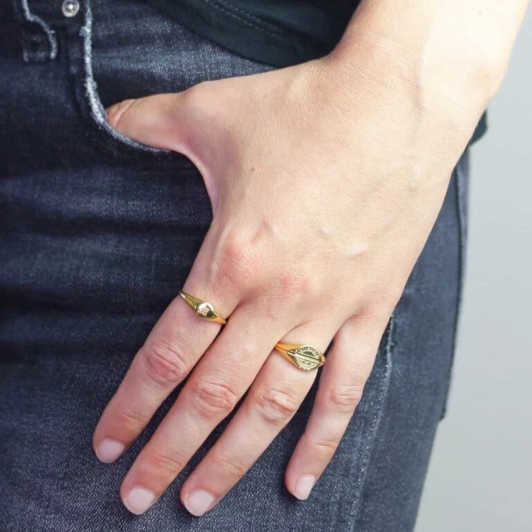 Couple Ring Set 18K Gold Filled Minimalist Cute Rings Sz:6-8 Free Fast Shipping!