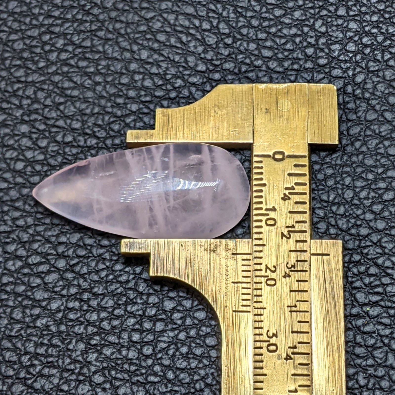 Natural Pink Rose Quartz Long Pear Shape Cabochon Loose Gemstone 33x14mm