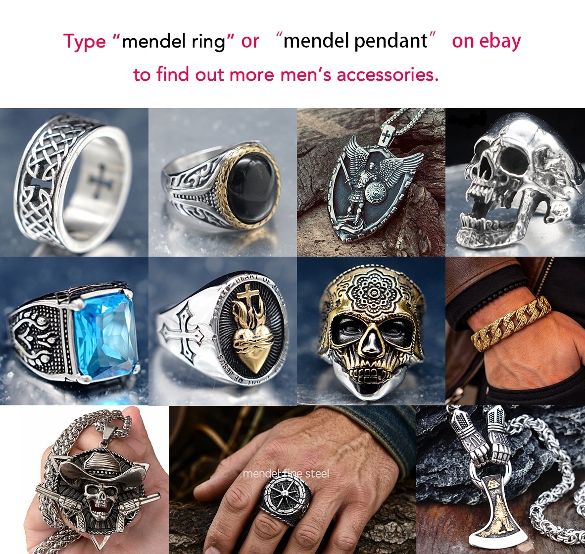 MENDEL Womens Celtic Triquetra Trinity Knot Kitty Cat Pendant Necklace Chain Set