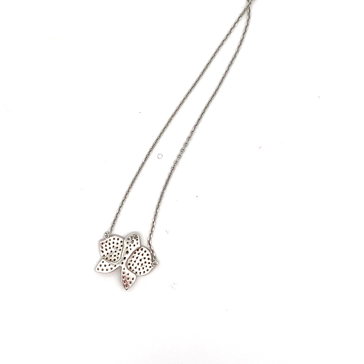 Sterling Silver CZ Flower Fixed Pendant Necklace – 18″ (C31035050)