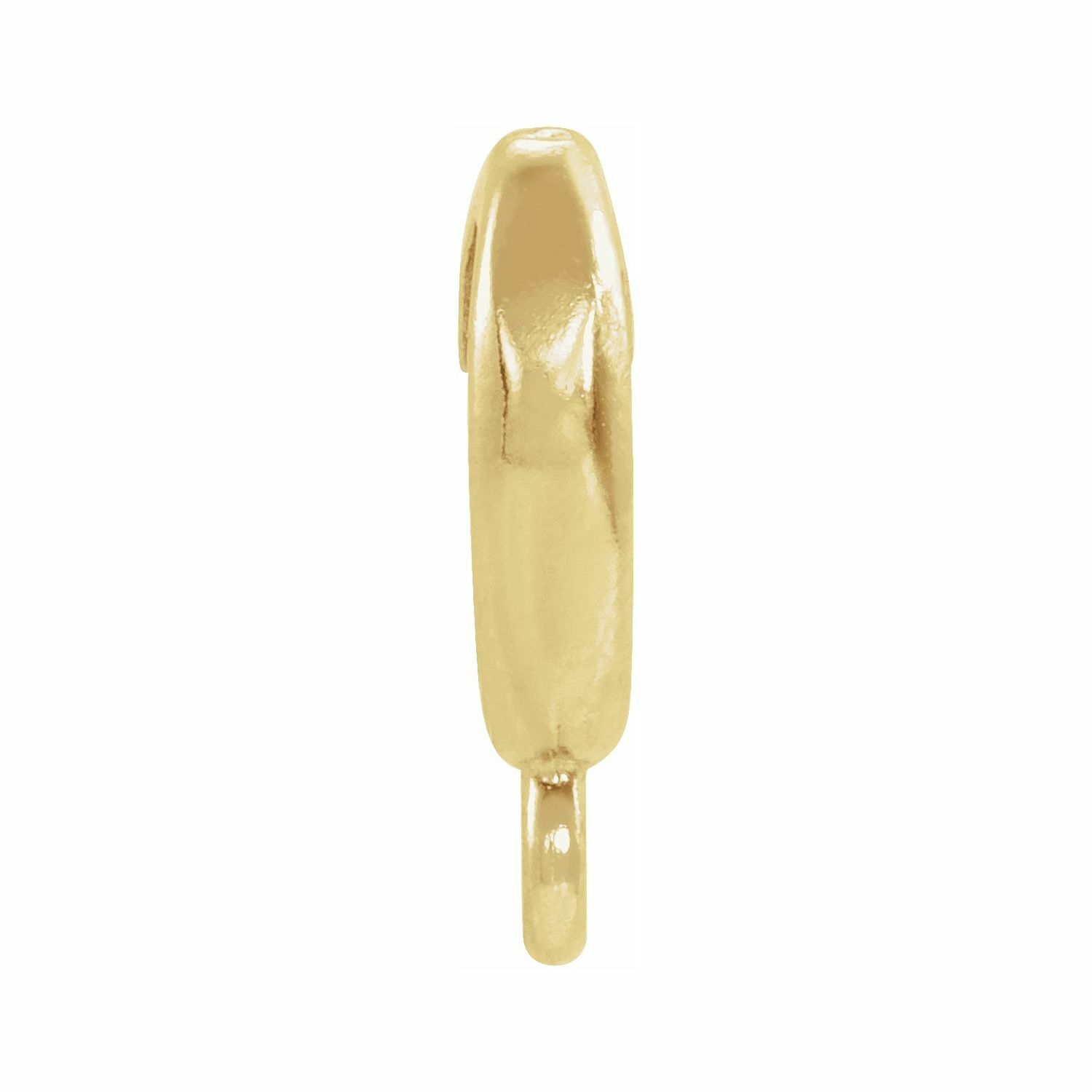 14K 18K Gold Platinum Silver Oval Elongated Charm Bail Lobster Claw Clasp w/Ring