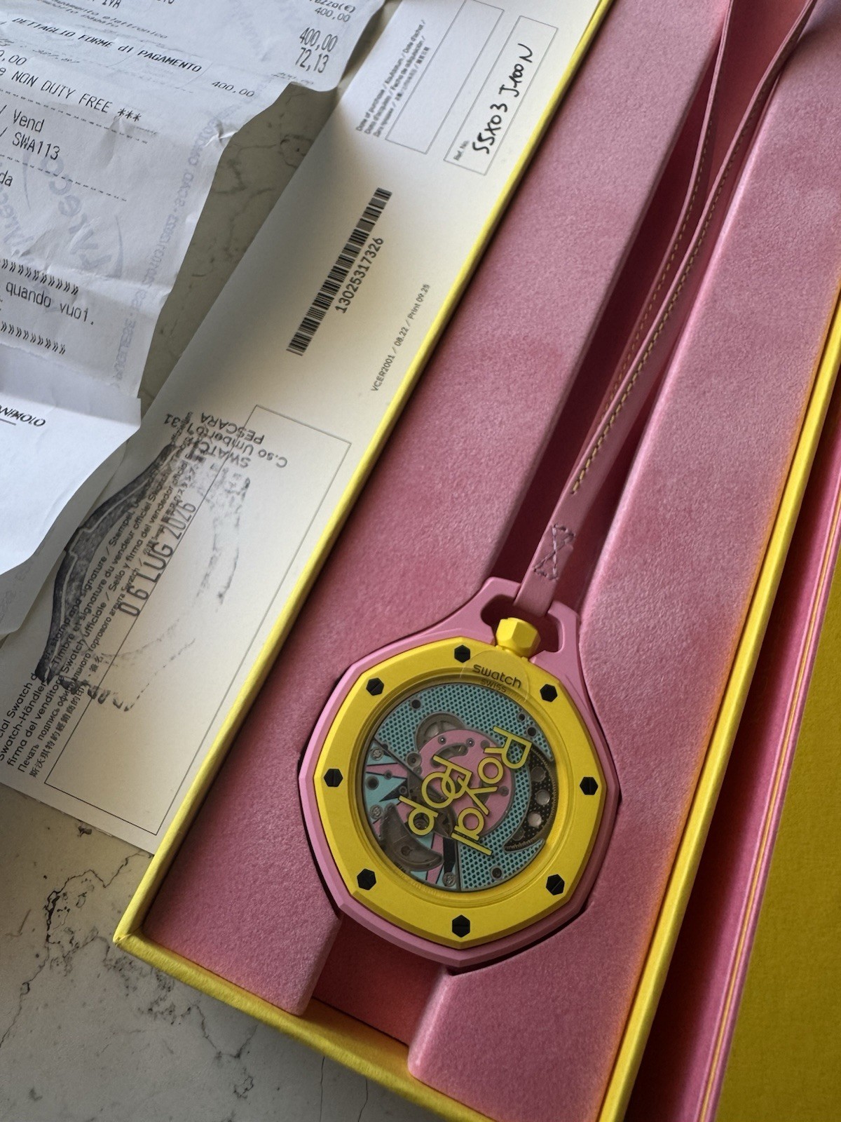 Swatch x Audemars Piguet AP Bioceramic Royal Pop Soap Otg Pink SSX03J100N