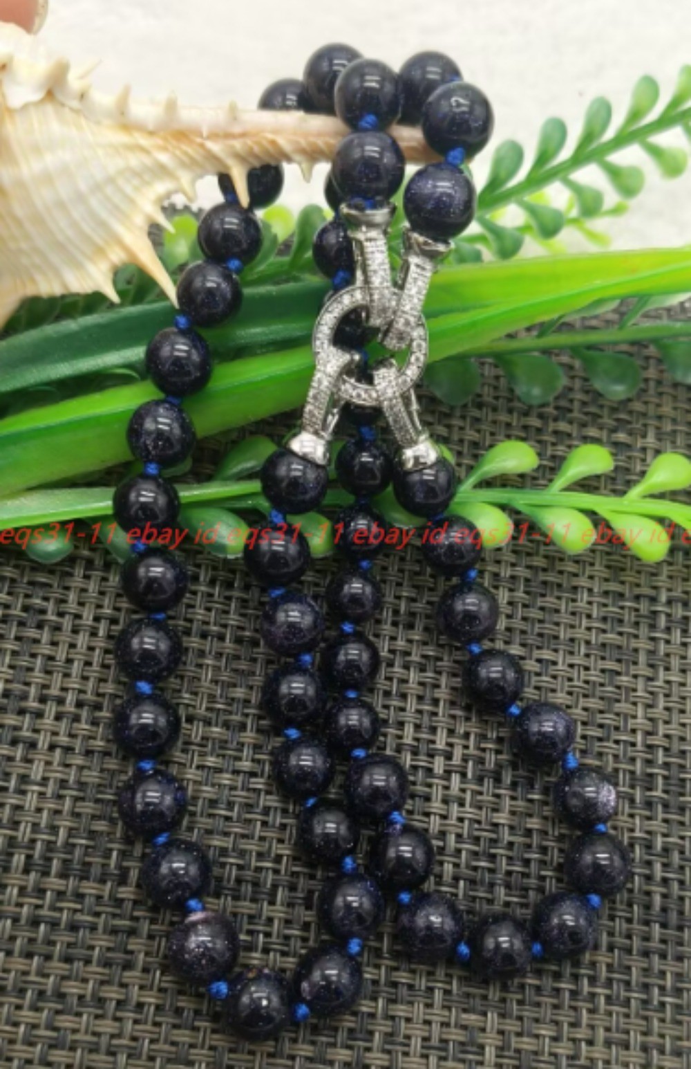 2 Row Natural 8mm Blue Sandstone Gemstone Beads Reiki Healing Bracelet 7-9in