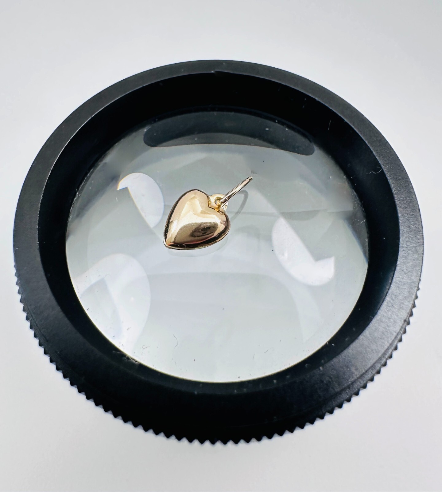 14K Solid Yellow Gold Mini / Petite Puffy Puffed Heart Charm Pendant 12.5x6mm